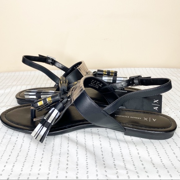 {Armani Exchange} tassel fringe thong sandals - Picture 4 of 7
